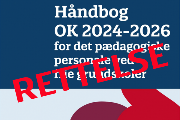 Rettelse til håndbog om løn- og ansættelsesvilkår for pædagogisk personale/OK24